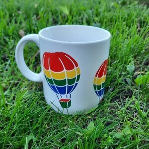Vintage 1980s FTD Especially for You! rainbow hot air balloon ceramic mug